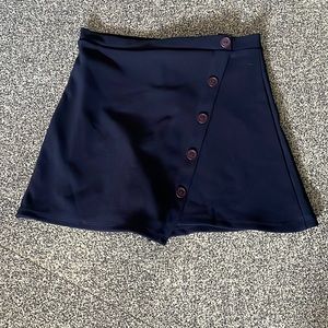 Blue skort with button down front